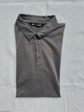 Travis Mathew Men's Gray Polo Aurora Country Club Golf Shirt L